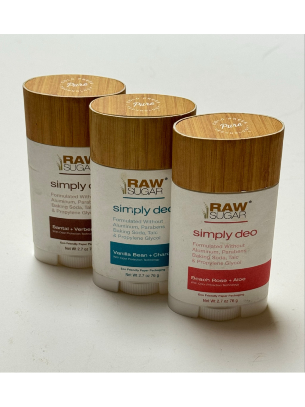 Raw Sugar Simply Deo Deodorant
Set of 3 Different Scents NEW